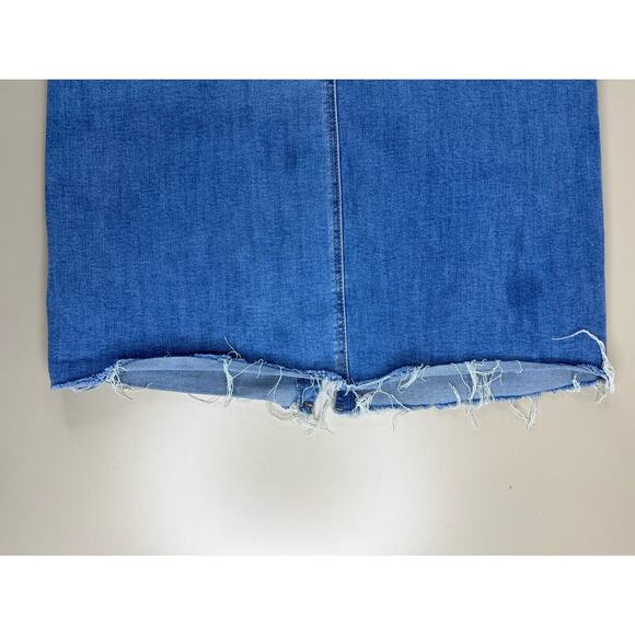 OAT New York Denim Maxi Skirt 10/30 Blue Jean Center Slit Y2K Cowboy Retro Rodeo - Picture 11 of 12